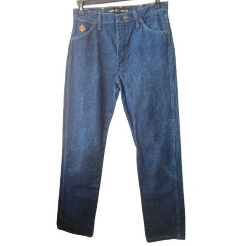 Wrangler FR13MWZ Flame Resistant Original Fit Jeans Mens 31x34 Blue Denim